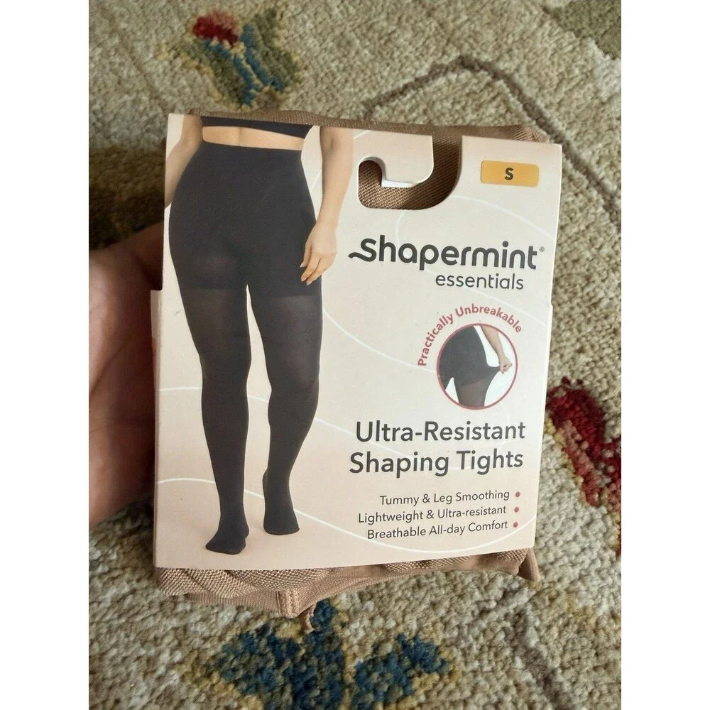 Shapermint Essentials Ultra-Resistant Shaping Tights Tan Size Small
